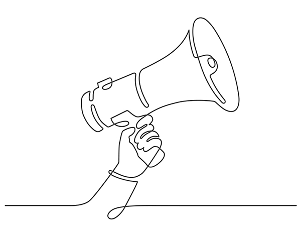 careers page-announcement megaphone sketch
